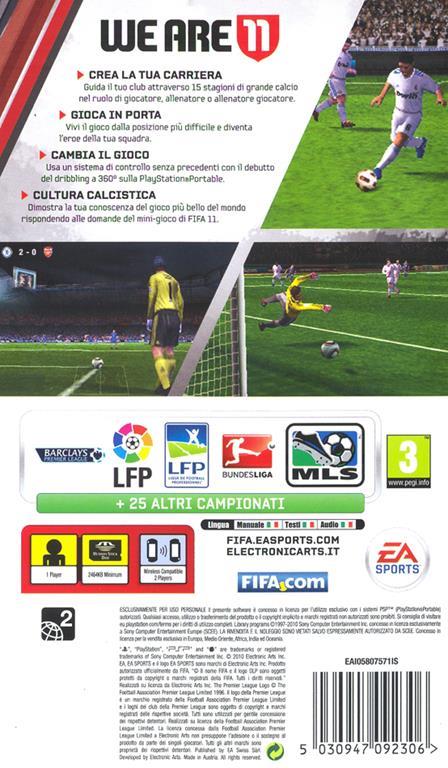 Electronic Arts FIFA 11, PSP ITA PlayStation Portatile (PSP) - 3