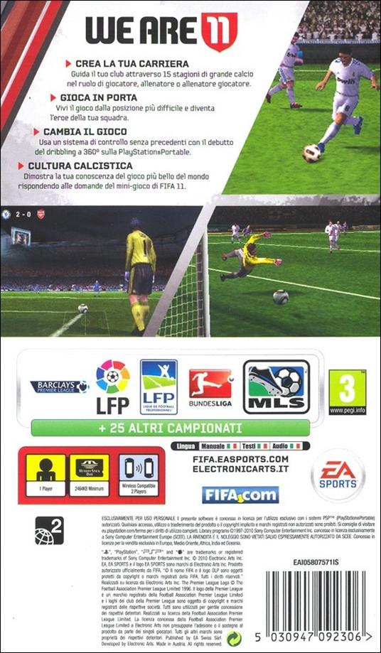 Electronic Arts FIFA 11, PSP ITA PlayStation Portatile (PSP) - 13