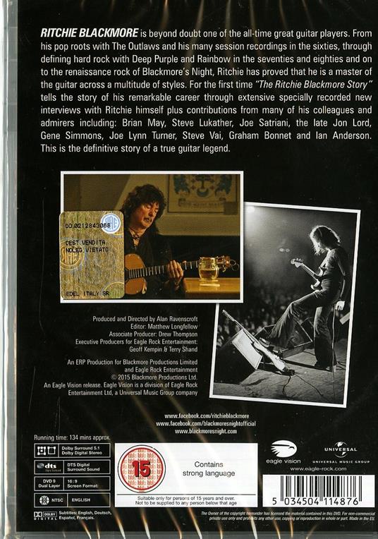 Ritchie Blackmore. The Ritchie Blackmore Story (DVD) - DVD di Ritchie Blackmore - 2