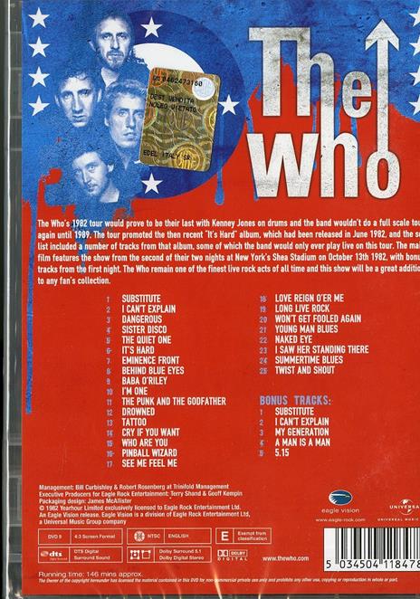 The Who. Live at the Shea Stadium 1982 (DVD) - DVD di Who - 2