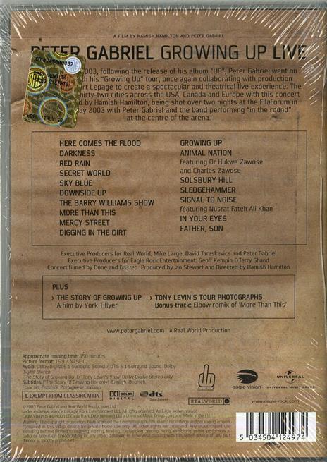 Peter Gabriel. The Growing Up. Live (DVD) - DVD di Peter Gabriel - 2