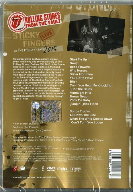 Sticky Fingers Live at the Fonda Theatre 2015 (DVD) - DVD di Rolling Stones - 2