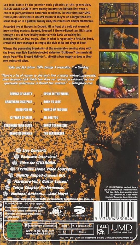 Boozed, Broozed & Broken Boned (DVD per PSP) - DVD di Black Label Society,Zakk Wylde - 2