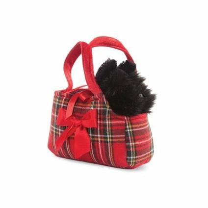 Animali In Borsetta. Scottie In Tartan Bag 22 Cm