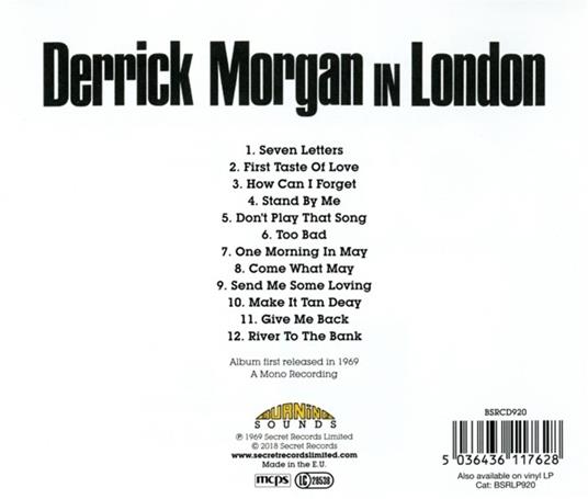 In London - CD Audio di Derrick Morgan - 2