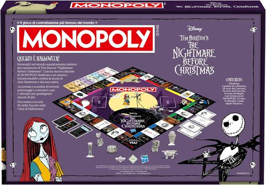 Winning Moves Monopoly Nightmare Before Christmas, giochi da tavolo per 2, da 2 a 6 persone, età 8+ - 3