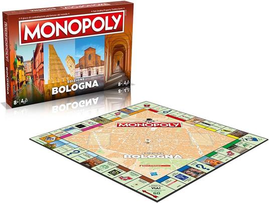 Monopoly edizione Bologna Gioco da Tavolo, Edizione Italiana, Gioco per Famiglie, da 8 in su - 2