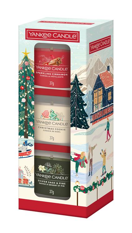 Confezione Regalo Christmas Classics 3 Candele Votive In Vetro
