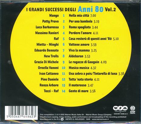 I grandi successi degli anni '80 vol.2 - CD Audio - 2
