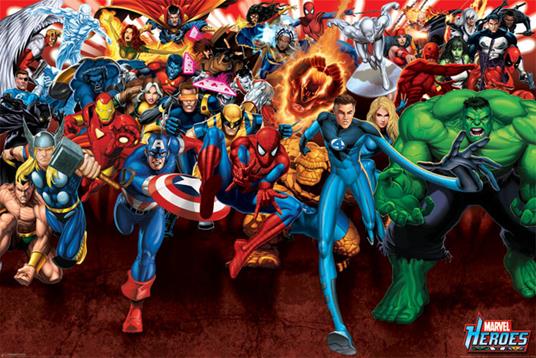 Poster Marvel Heroes. Attack