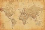 Poster WORLD MAP VINTAGE STYLE