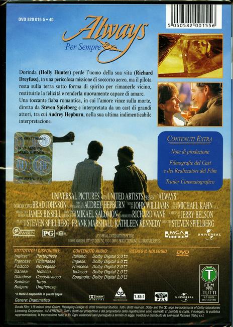 Always. Per sempre di Steven Spielberg - DVD - 2