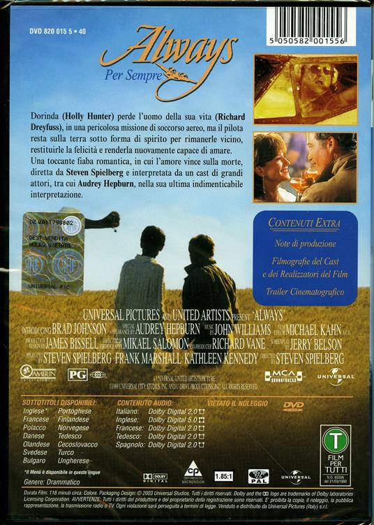 Always. Per sempre di Steven Spielberg - DVD - 2