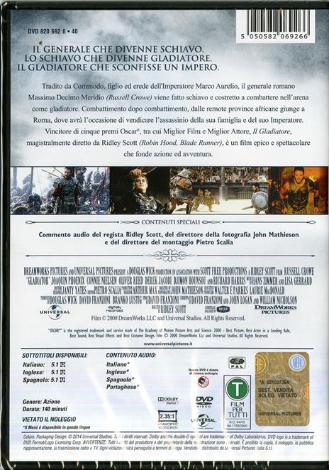 Il gladiatore (DVD) di Ridley Scott - DVD - 2