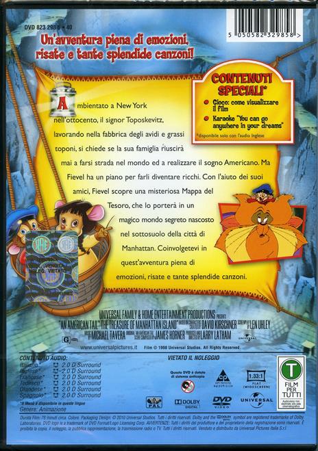 Fievel. Il tesoro dell'isola di Manhattan di Larry Latham - DVD - 2