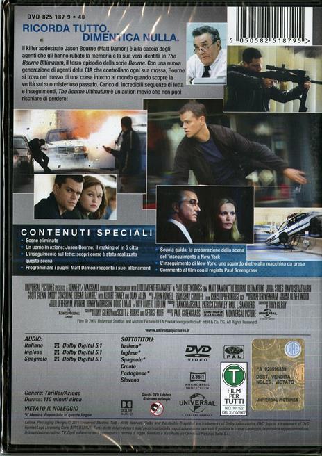 The Bourne Ultimatum. Il ritorno dello sciacallo (1 DVD) di Paul Greengrass - DVD - 2