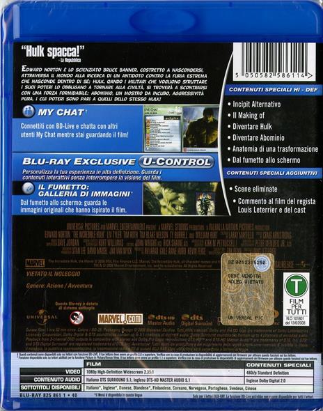 L' incredibile Hulk di Louis Leterrier - Blu-ray - 2