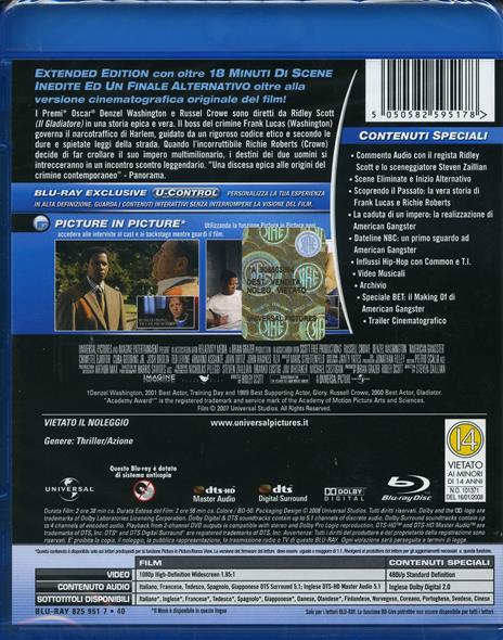 American Gangster di Ridley Scott - Blu-ray - 2