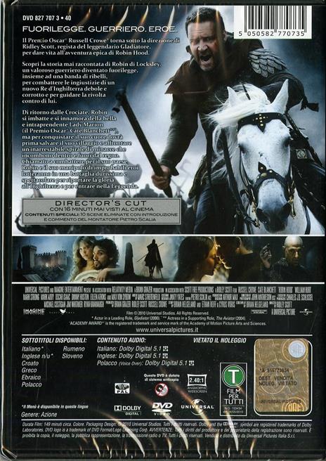 Robin Hood (1 DVD) di Ridley Scott - DVD - 2