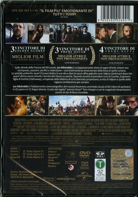 Les Misérables di Tom Hooper - DVD - 2