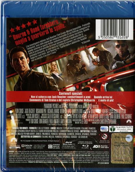 Jack Reacher. La prova decisiva di Christopher McQuarrie - Blu-ray - 2