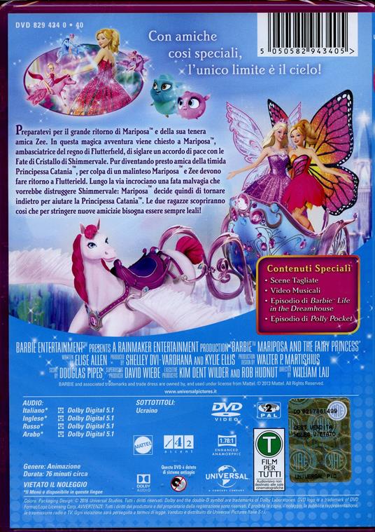 Barbie Mariposa e la principessa delle fate di William Lau - DVD - 2