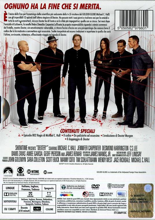 Dexter. Stagione 8 (4 DVD) di John Dahl,Steve Shill,Keith Gordon - DVD - 2