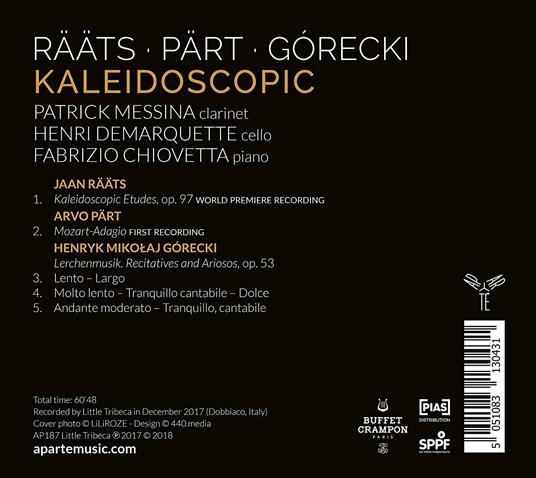 Musica da camera - CD Audio di Arvo Pärt,Henryk Mikolaj Gorecki,Jaan Rääts,Fabrizio Chiovetta,Patrick Messina - 2