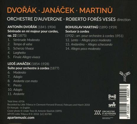 String Serenade / Suite for Strings / Sextuor - CD Audio di Antonin Dvorak,Leos Janacek,Bohuslav Martinu,Orchestre d'Auvergne - 2