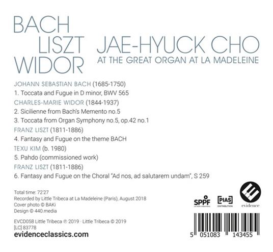 Composizioni per organo - CD Audio di Johann Sebastian Bach,Franz Liszt,Charles-Marie Widor,Jae-Hyuck Cho - 2