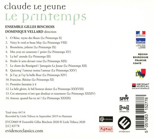 Le Printemps - CD Audio di Claude le Jeune,Ensemble Gilles Binchois - 2