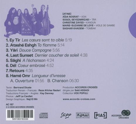 Persiennes Diran - CD Audio di Atine - 2