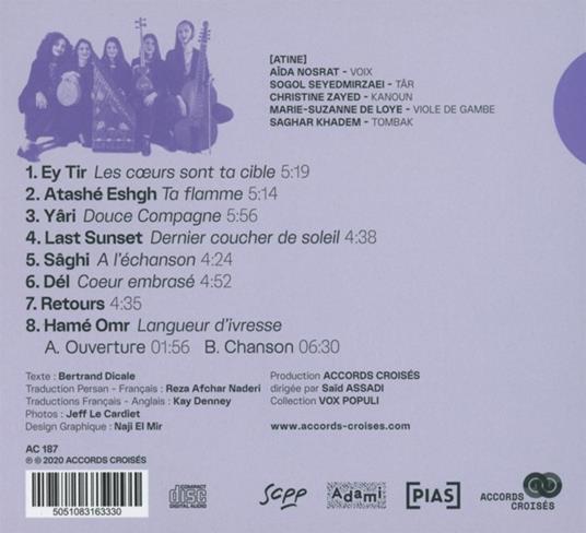 Persiennes Diran - CD Audio di Atine - 2