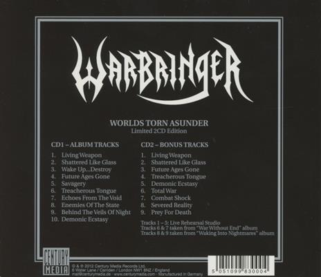 Worlds Torn Asunder - CD Audio di Warbringer - 2
