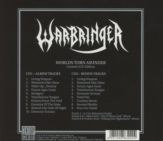 Worlds Torn Asunder - CD Audio di Warbringer - 2