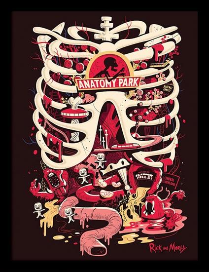 Stampa In Cornice 30X40 Cm Rick And Morty. Anatomy Park