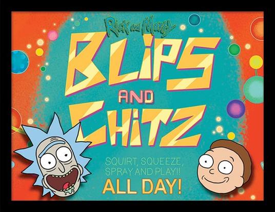 Stampa In Cornice 30X40 Cm Rick And Morty. Blips And Chitz
