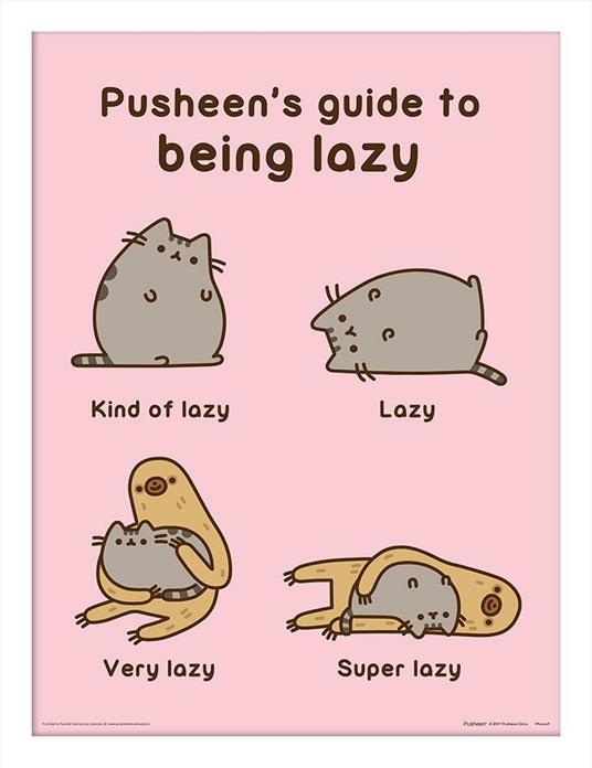 Stampa In Cornice Pusheen Guide To Being Lazy White Frame