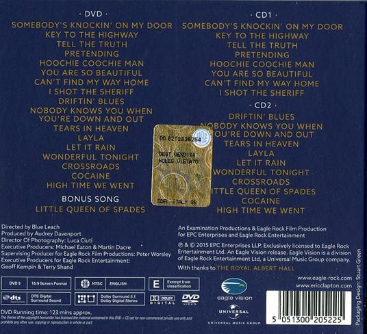 Slowhand at 70. Live at the Royal Albert Hall - CD Audio + DVD di Eric Clapton - 2