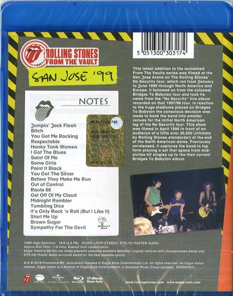 From the Vault. No Security: San José '99 (Blu-ray) - Blu-ray di Rolling Stones - 2