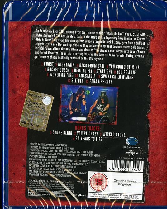 Slash. Live at the Roxy 25.9.2014 (Blu-ray) - Blu-ray di Slash - 2