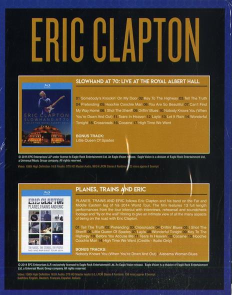 Slowhand at 70. Live at the Royal Albert Hall - Planes, Trains and Eric (2 Blu-ray) - Blu-ray di Eric Clapton - 2