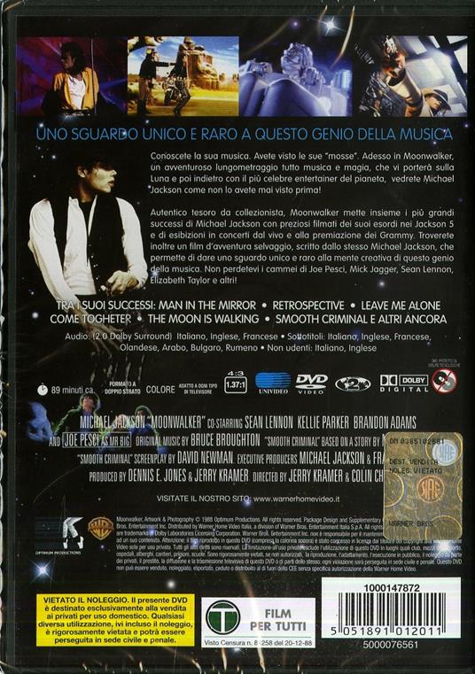 Moonwalker di Jerry Kramer,Colin Chilvers - DVD - 2