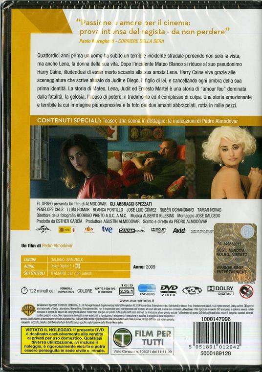 Gli abbracci spezzati di Pedro Almodóvar - DVD - 2