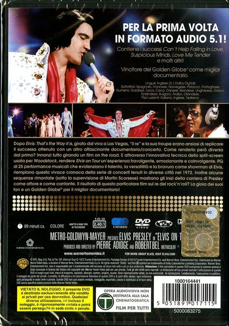 Elvis Presley. Elvis on Tour di Pierre Adidge,Robert Abel - DVD - 2