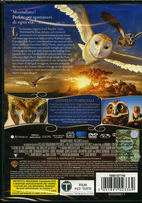Il regno di Ga'Hoole. La leggenda dei guardiani di Zack Snyder - DVD - 2