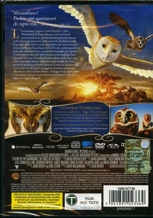 Il regno di Ga'Hoole. La leggenda dei guardiani di Zack Snyder - DVD - 2