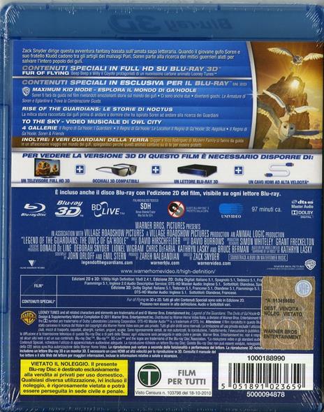 Il regno di Ga'Hoole. La leggenda dei guardiani (Blu-ray + Blu-ray 3D) di Zack Snyder - 2