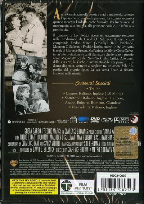 Anna Karenina di Clarence Brown - DVD - 2