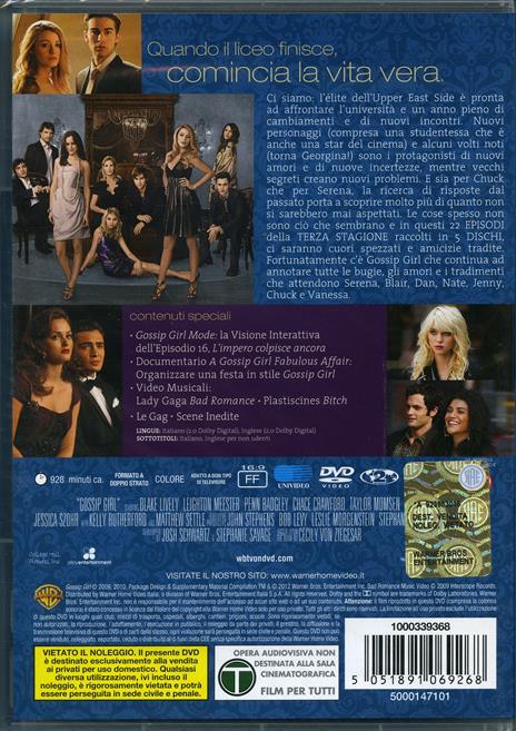 Gossip Girl. Stagione 3 (5 DVD) di J. Miller Tobin,Norman Buckley,Jean de Segonzac - DVD - 2